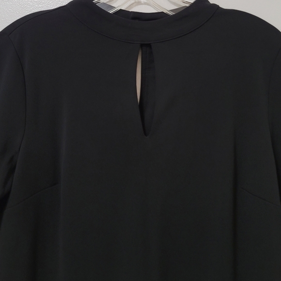 Ann Taylor Black Long Bell Sleeve Jersey Shift Dress Size Small Stretch - Picture 5 of 14